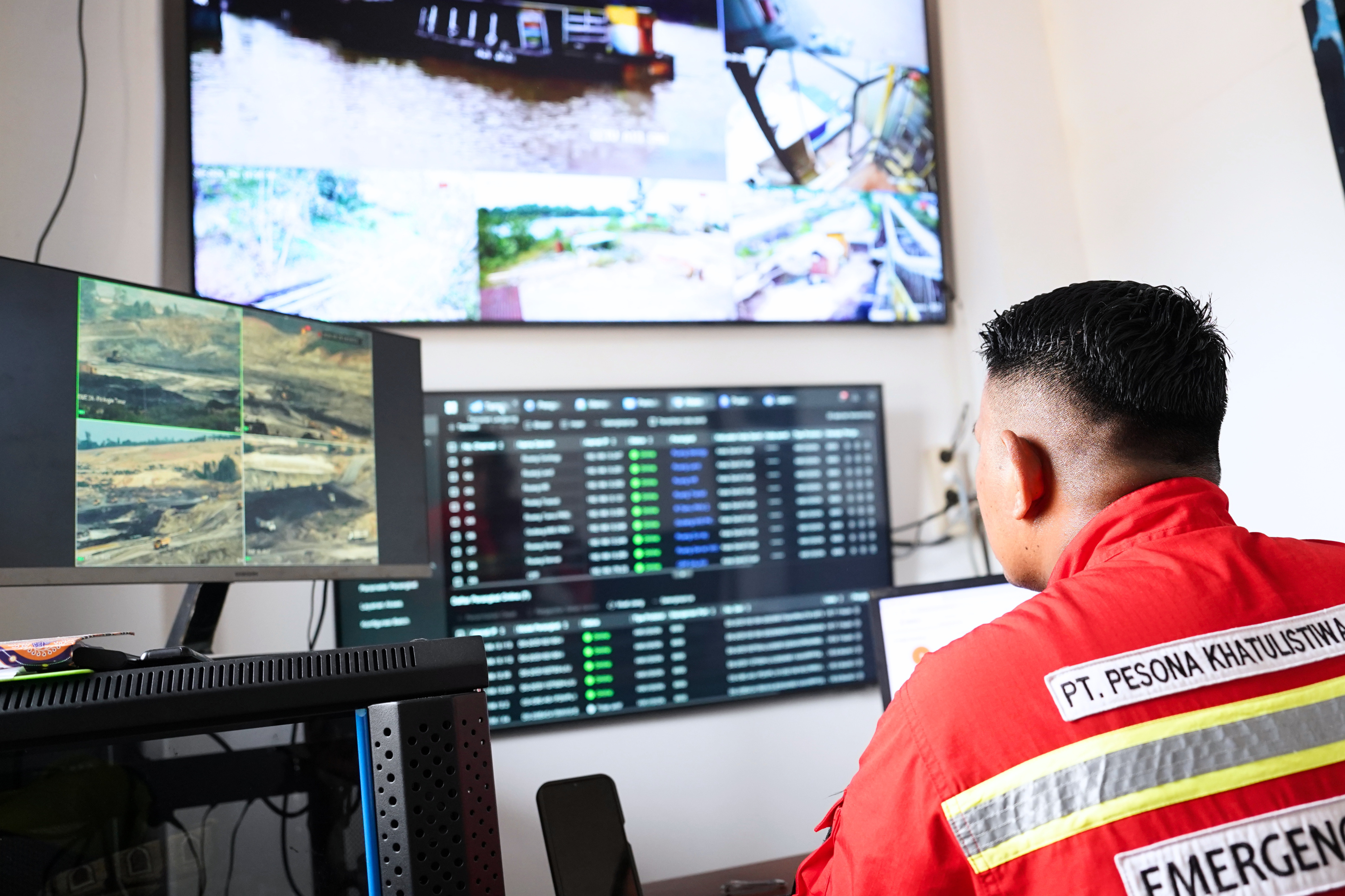 Area pertambangan untuk pemantauan CCTV